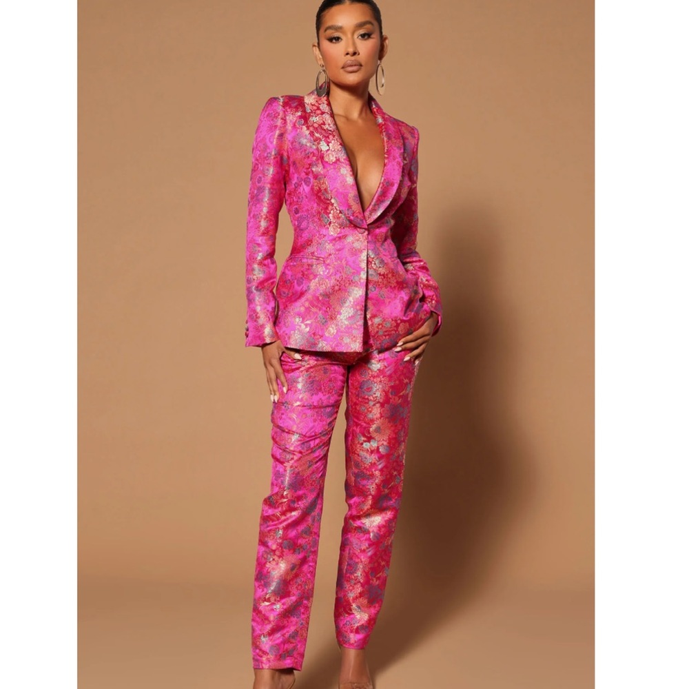 Embroidered blazer set
